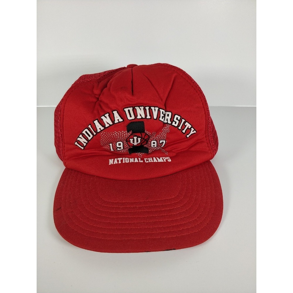 Indiana Hoosiers Vintage‎ 1987 NCAA Champions San Sun Trucker Snapback Cap Hat